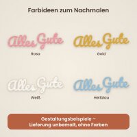 Schriftzug „Alles Gute“ aus Holz zum Bemalen – 30 oder 45 cm, Pappelsperrholz 4 mm
