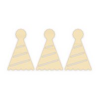 Partyhut aus Holz zum Bemalen – 3er-Set 10 cm oder einzeln 20 / 30 / 45 cm, Pappelsperrholz 4 mm