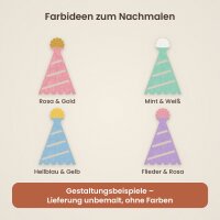 Partyhut aus Holz zum Bemalen – 3er-Set 10 cm oder einzeln 20 / 30 / 45 cm, Pappelsperrholz 4 mm