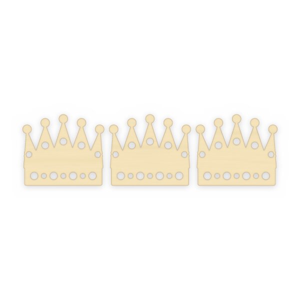 Krone aus Holz zum Bemalen – 3er-Set 10 cm oder einzeln 20 / 30 / 45 cm, Pappelsperrholz 4 mm