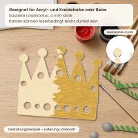 Krone aus Holz zum Bemalen – 3er-Set 10 cm oder einzeln 20 / 30 / 45 cm, Pappelsperrholz 4 mm