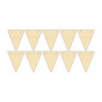 Wimpel aus Holz zum Bemalen – 10er-Set – 10...
