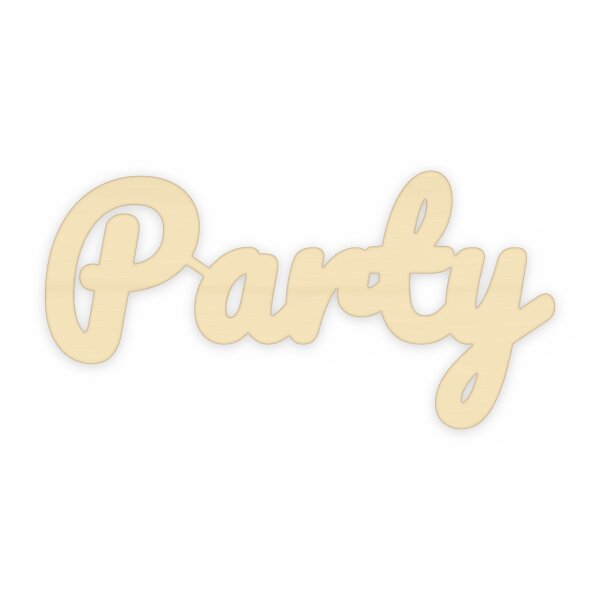 Schriftzug „Party“ aus Holz zum Bemalen – 20, 30 oder 45 cm, Pappelsperrholz 4 mm