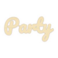 Schriftzug „Party“ aus Holz zum Bemalen – 20, 30 oder 45 cm, Pappelsperrholz 4 mm