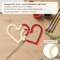 Doppelherz aus Holz zum Bemalen – 3er-Set 10 cm oder einzeln 20 / 30 / 45 cm, Pappelsperrholz 4 mm