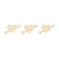 Herz mit Amorpfeil aus Holz zum Bemalen – 3er-Set 10 cm oder einzeln 20 / 30 / 45 cm, Pappelsperrholz 4 mm