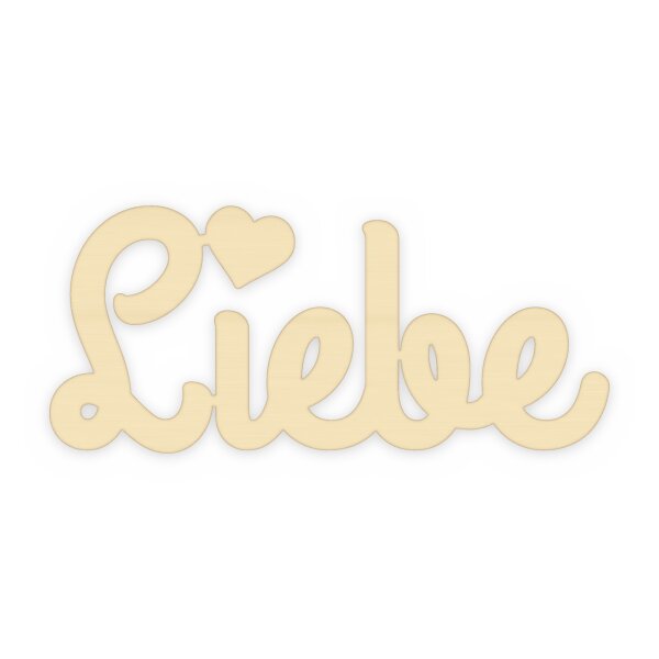 Schriftzug „Liebe“ aus Holz zum Bemalen – 20, 30 oder 45 cm, Pappelsperrholz 4 mm