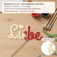 Schriftzug „Liebe“ aus Holz zum Bemalen – 20, 30 oder 45 cm, Pappelsperrholz 4 mm