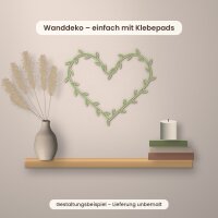 Herzkranz mit Blättern aus Holz zum Bemalen – 20, 30 oder 45 cm, Pappelsperrholz 4 mm