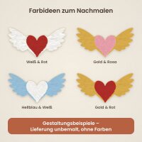 Herz mit Flügeln aus Holz zum Bemalen – 3er-Set 10 cm oder einzeln 20 / 30 / 45 cm, Pappelsperrholz 4 mm