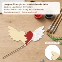 Herz mit Flügeln aus Holz zum Bemalen – 3er-Set 10 cm oder einzeln 20 / 30 / 45 cm, Pappelsperrholz 4 mm