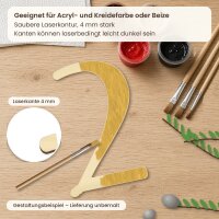 Holzzahl Typ 9 zum Bemalen – Art-déco-Schrift, Ziffern 0–9, 10, 20 oder 30 cm, Pappelsperrholz 4 mm