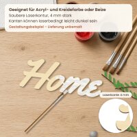 Schriftzug „Home“ aus Holz zum Bemalen, 20, 30 oder 45 cm, Pappelsperrholz 4 mm
