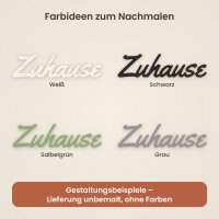 Schriftzug „Zuhause“ aus Holz zum Bemalen, 30 oder 45 cm, Pappelsperrholz 4 mm