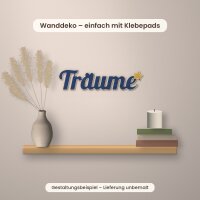 Schriftzug „Träume“ mit Stern aus Holz zum Bemalen, 30 oder 45 cm, Pappelsperrholz 4 mm