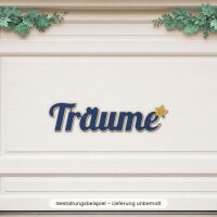 Schriftzug „Träume“ mit Stern aus Holz zum Bemalen, 30 oder 45 cm, Pappelsperrholz 4 mm