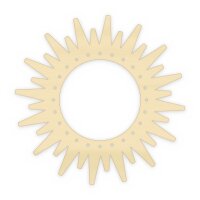Strahlenkranz-Sonne offen aus Holz zum Bemalen, 30 oder 45 cm, Pappelsperrholz 4 mm