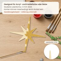 Polarstern Typ 2 aus Holz zum Bemalen, 20, 30 oder 45 cm, Pappelsperrholz 4 mm