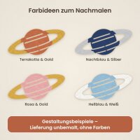 Planet mit Ring aus Holz zum Bemalen – 20 oder 30 cm, Pappelsperrholz 4 mm
