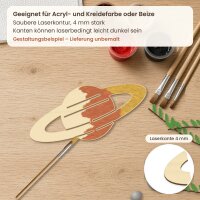 Planet mit Ring aus Holz zum Bemalen – 20 oder 30 cm, Pappelsperrholz 4 mm