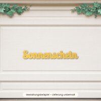 Schriftzug „Sonnenschein“ aus Holz zum Bemalen, 30 oder 45 cm breit, Pappelsperrholz 4 mm