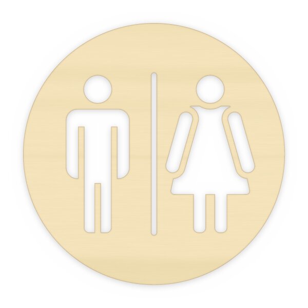 WC-Türschild rund mit Mann & Frau aus Holz zum Bemalen, Ø 15, 20 oder 30 cm, mit oder ohne Schraublöcher, Pappelsperrholz 4 mm