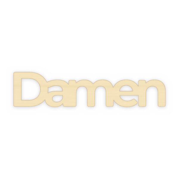 Schriftzug „Damen“ / „Herren“ aus Holz zum Bemalen, einzeln oder als 2er-Set, 20, 30 oder 45 cm breit, Pappelsperrholz 4 mm
