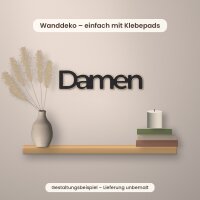 Schriftzug „Damen“ / „Herren“ aus Holz zum Bemalen, einzeln oder als 2er-Set, 20, 30 oder 45 cm breit, Pappelsperrholz 4 mm