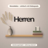Schriftzug „Damen“ / „Herren“ aus Holz zum Bemalen, einzeln oder als 2er-Set, 20, 30 oder 45 cm breit, Pappelsperrholz 4 mm
