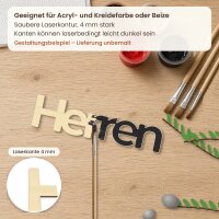 Schriftzug „Damen“ / „Herren“ aus Holz zum Bemalen, einzeln oder als 2er-Set, 20, 30 oder 45 cm breit, Pappelsperrholz 4 mm