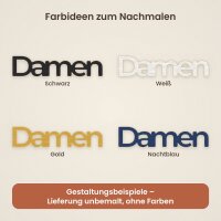 Schriftzug „Damen“ / „Herren“ aus Holz zum Bemalen, einzeln oder als 2er-Set, 20, 30 oder 45 cm breit, Pappelsperrholz 4 mm
