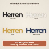 Schriftzug „Damen“ / „Herren“ aus Holz zum Bemalen, einzeln oder als 2er-Set, 20, 30 oder 45 cm breit, Pappelsperrholz 4 mm