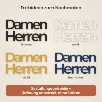 Schriftzug „Damen“ / „Herren“ aus Holz zum Bemalen, einzeln oder als 2er-Set, 20, 30 oder 45 cm breit, Pappelsperrholz 4 mm