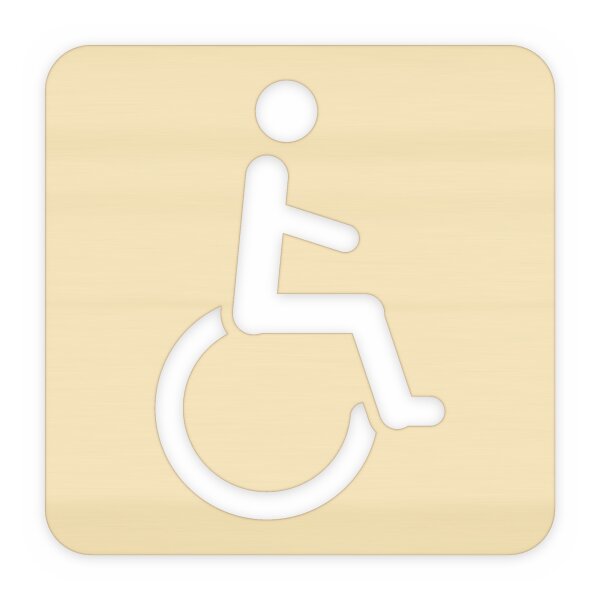 WC-Schild barrierefrei mit Rollstuhl-Symbol aus Holz zum Bemalen, 15 × 15 oder 20 × 20 cm, mit oder ohne Schraublöcher, Pappelsperrholz 4 mm