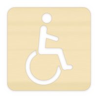 WC-Schild barrierefrei mit Rollstuhl-Symbol aus Holz zum...