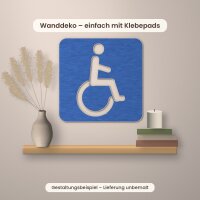 WC-Schild barrierefrei mit Rollstuhl-Symbol aus Holz zum Bemalen, 15 × 15 oder 20 × 20 cm, mit oder ohne Schraublöcher, Pappelsperrholz 4 mm