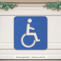 WC-Schild barrierefrei mit Rollstuhl-Symbol aus Holz zum Bemalen, 15 × 15 oder 20 × 20 cm, mit oder ohne Schraublöcher, Pappelsperrholz 4 mm