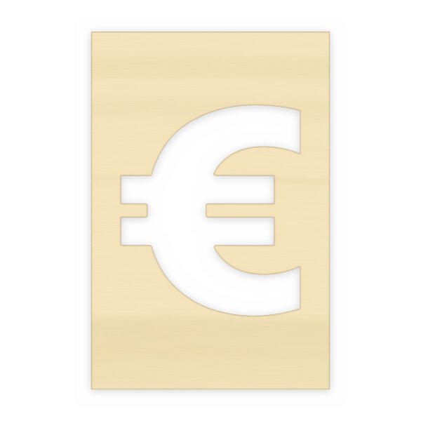 Sprühschablone Symbole aus Holz – Euro, Prozent, Pfeil, Herz, einzeln oder als 4er-Set, Platte 20 × 30 cm, Pappelsperrholz 4 mm