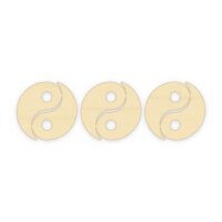 Yin und Yang zweiteilig aus Holz zum Bemalen – 2 Hälften, 3er-Set 10 cm oder einzeln Ø 20 / 30 / 45 cm, Pappelsperrholz 4 mm