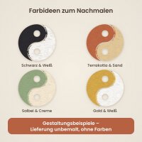 Yin und Yang zweiteilig aus Holz zum Bemalen – 2 Hälften, 3er-Set 10 cm oder einzeln Ø 20 / 30 / 45 cm, Pappelsperrholz 4 mm