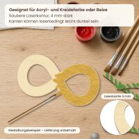 Unendlich-Zeichen aus Holz zum Bemalen, 3er-Set 10 cm oder einzeln 20 / 30 / 45 cm, Pappelsperrholz 4 mm