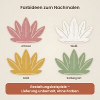 Lotusblume aus Holz zum Bemalen, 3er-Set 10 cm oder einzeln 20 / 30 / 45 cm, Pappelsperrholz 4 mm