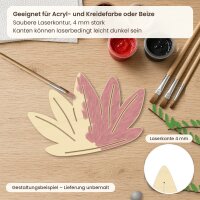 Lotusblume aus Holz zum Bemalen, 3er-Set 10 cm oder einzeln 20 / 30 / 45 cm, Pappelsperrholz 4 mm