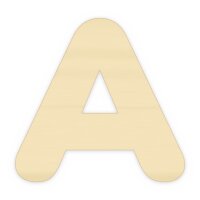 Holzbuchstabe Typ 11 zum Bemalen – runde Groteskschrift, A–Z, Ä, Ö, Ü, 10 bis 30 cm, Pappelsperrholz 4 mm