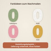 Holzzahl Typ 11 zum Bemalen – runde Groteskschrift, Ziffern 0–9, 10 bis 45 cm, Pappelsperrholz 4 mm