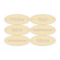 Türschilder Räume oval aus Holz zum Bemalen...