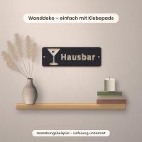 Schild „Hausbar“ mit Cocktailglas aus Holz zum Bemalen, 30 oder 45 cm breit, Pappelsperrholz 4 mm