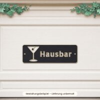 Schild „Hausbar“ mit Cocktailglas aus Holz zum Bemalen, 30 oder 45 cm breit, Pappelsperrholz 4 mm