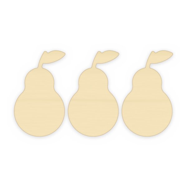 Birne aus Holz zum Bemalen, 3er-Set 10 cm oder einzeln 20, 30, 45 cm, Pappelsperrholz 4 mm