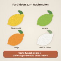 Zitrone aus Holz zum Bemalen, 3er-Set 10 cm oder einzeln 20, 30, 45 cm, Pappelsperrholz 4 mm